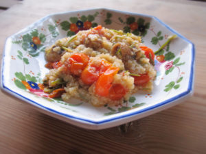 Quinoa con Agretti Funghi e Pomodorini