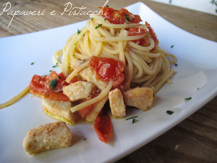 Spaghetti con Pesce Spada e Pomodorini