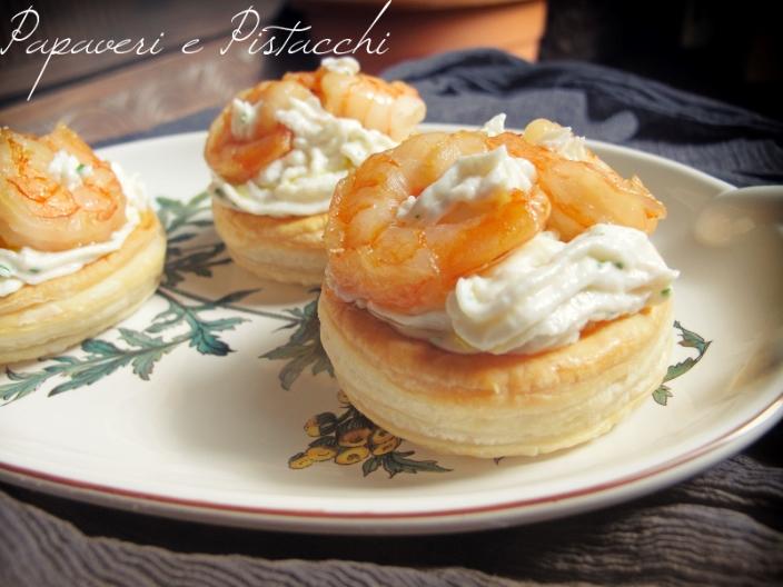 Vol-Au-Vent con Mousse di Ricotta e Gamberi